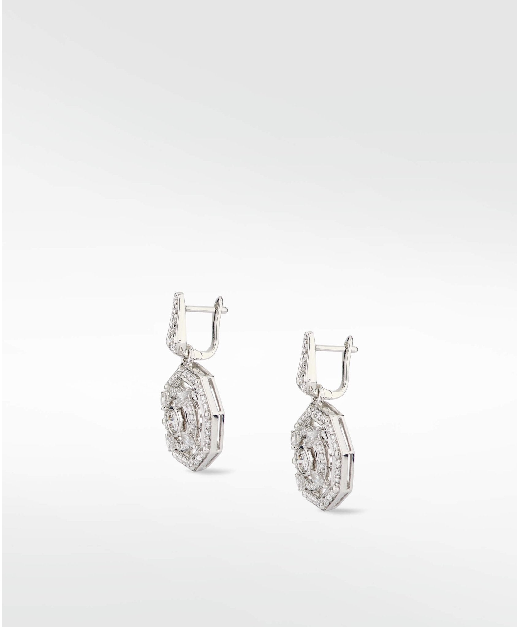 Aerides Diamond Drop Earrings in Solid 18K Gold - Lark and Berry