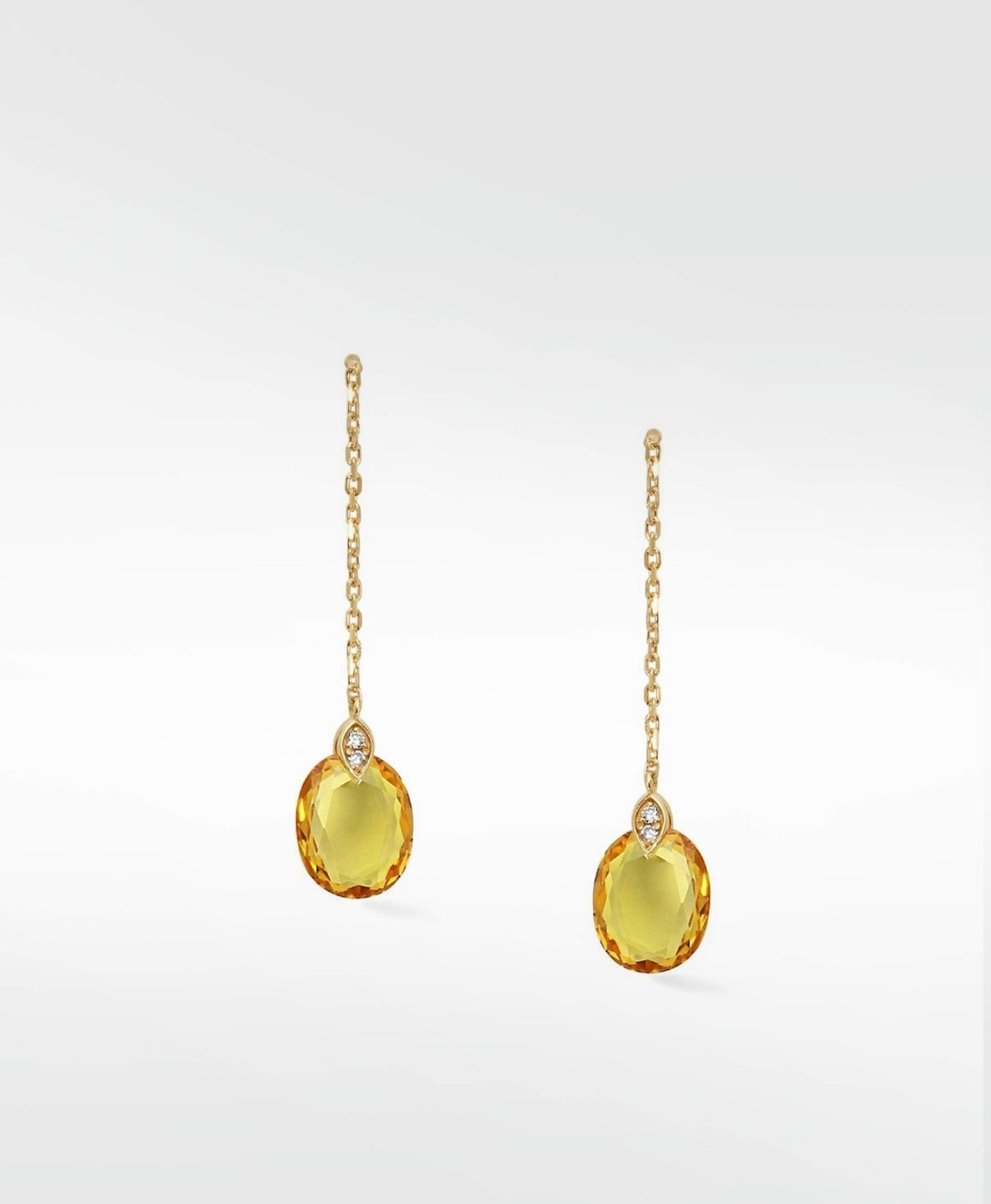 Alicia Burnt Orange Sapphire Drop Earrings in 14K Gold - Lark and Berry