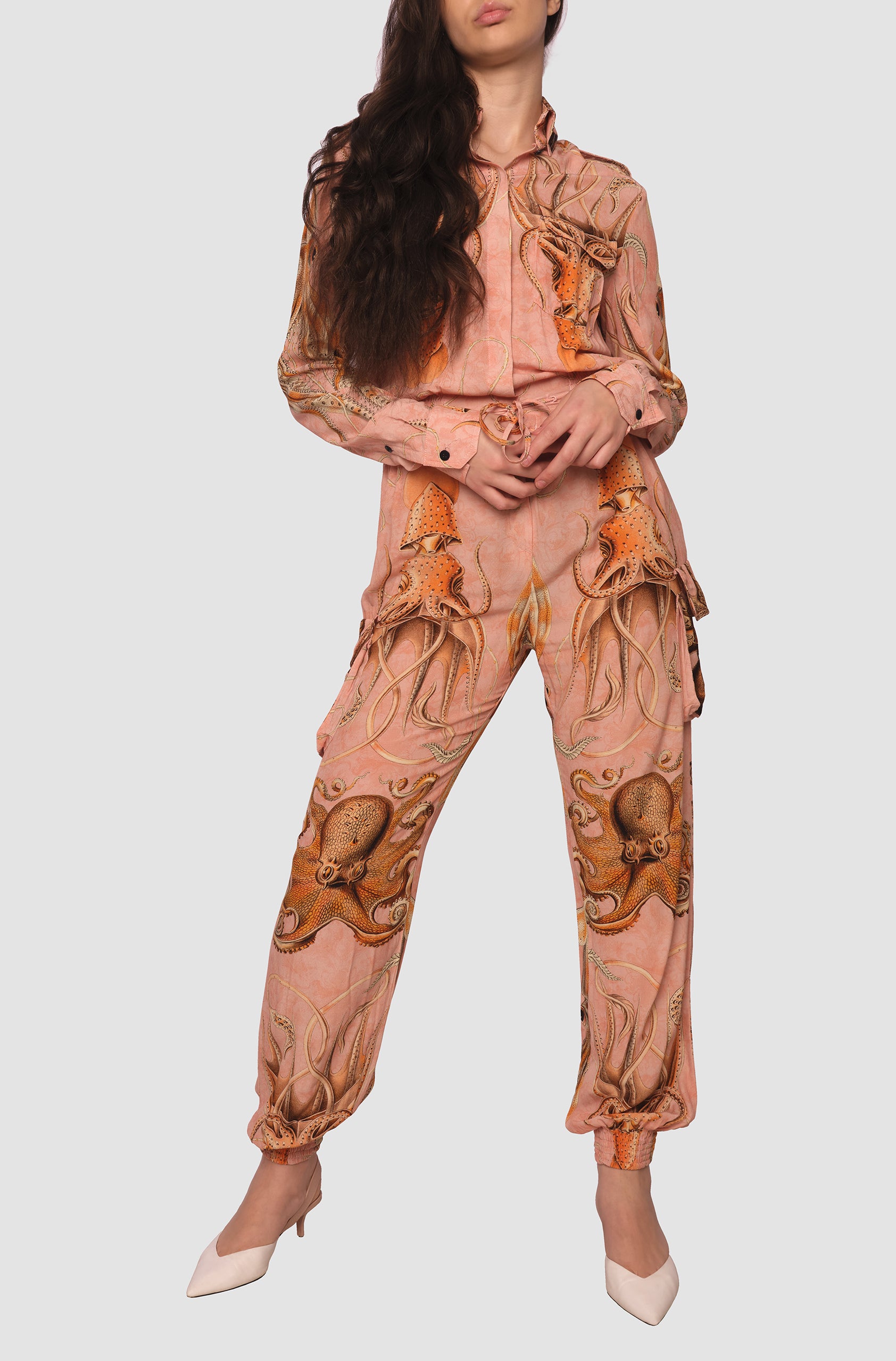 OCTOPUS WOOD SILK JUMPSUIT