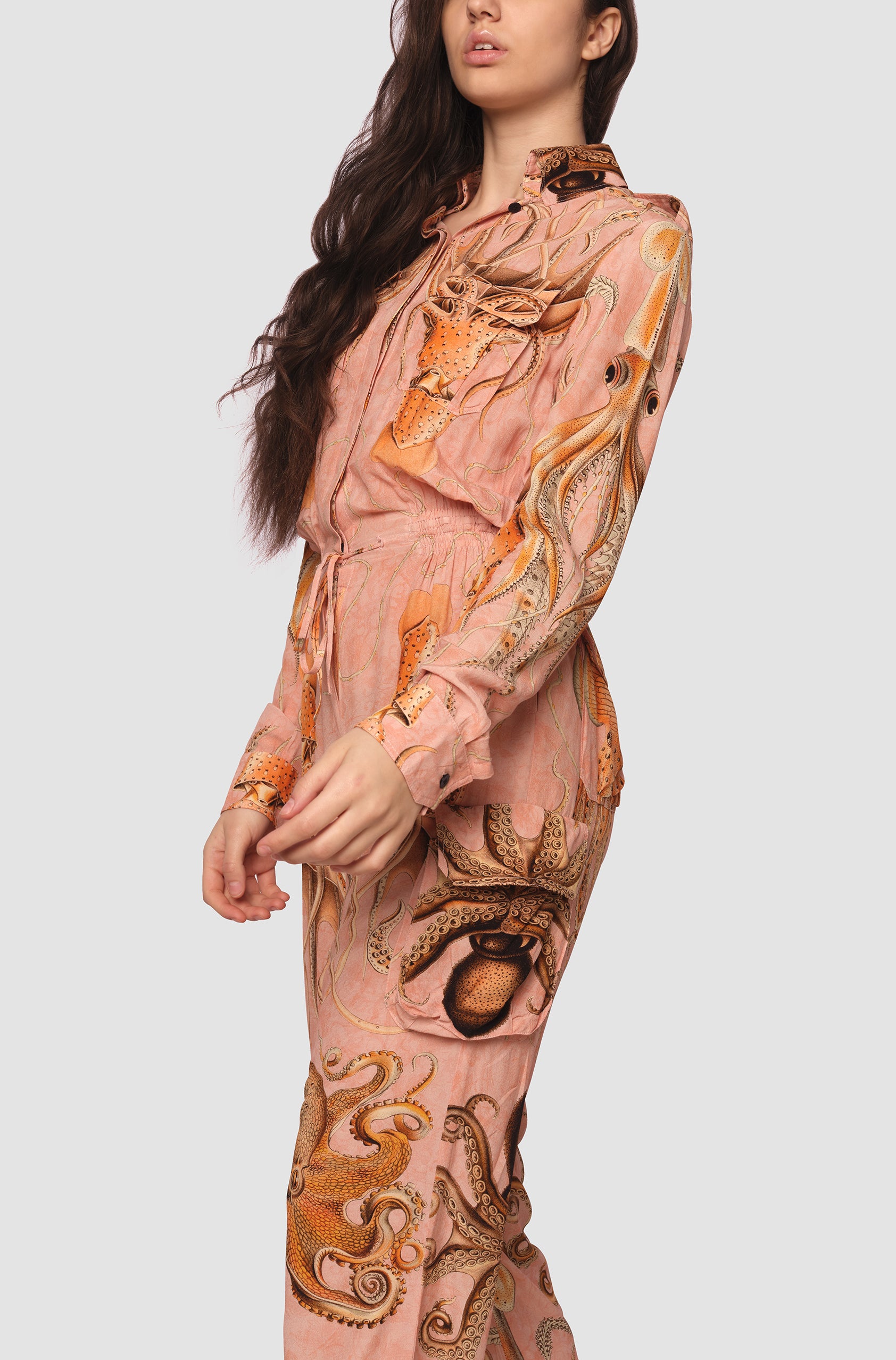 OCTOPUS WOOD SILK JUMPSUIT