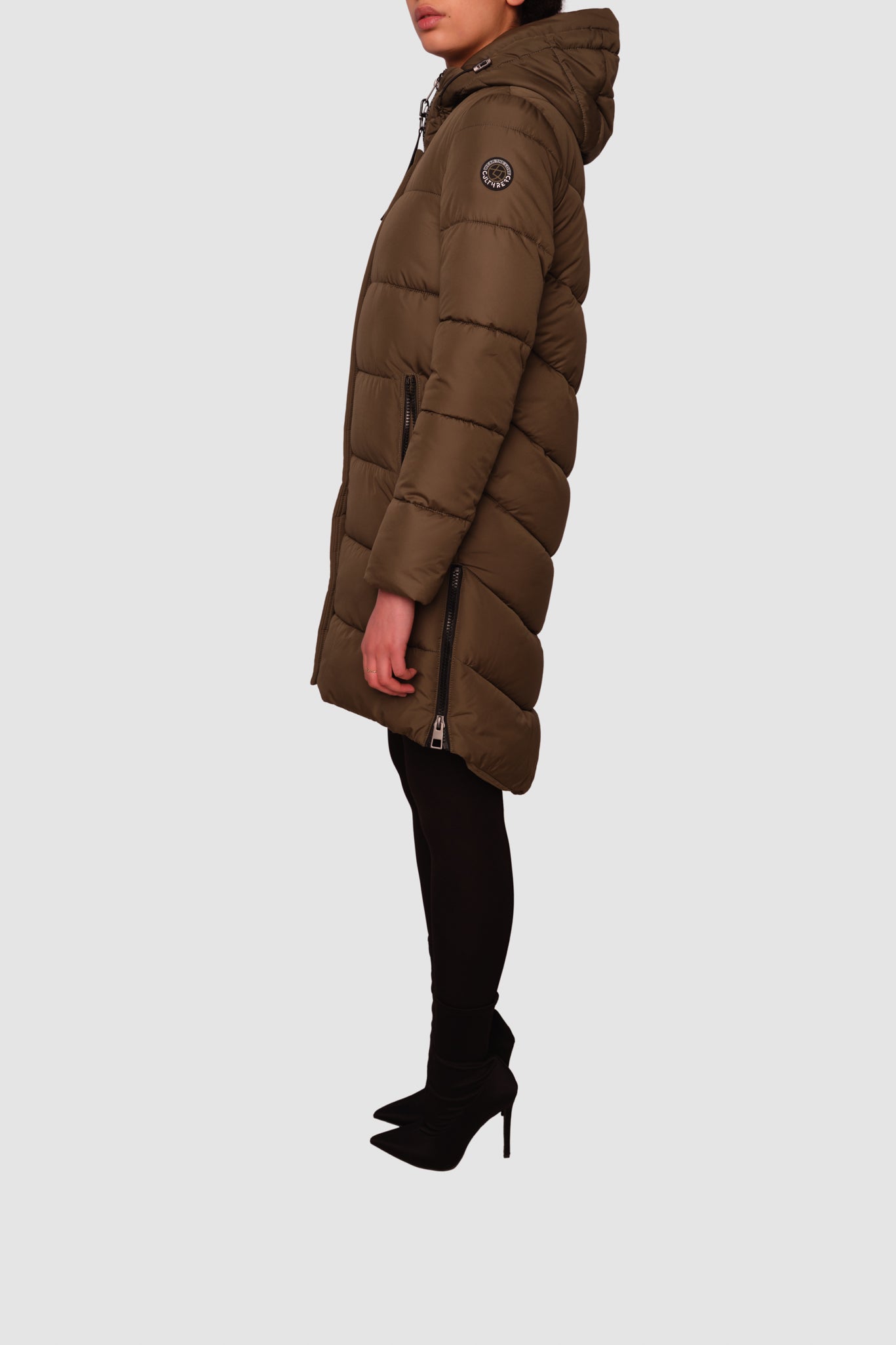 Portobello II Olive Green Long Puffer Jacket