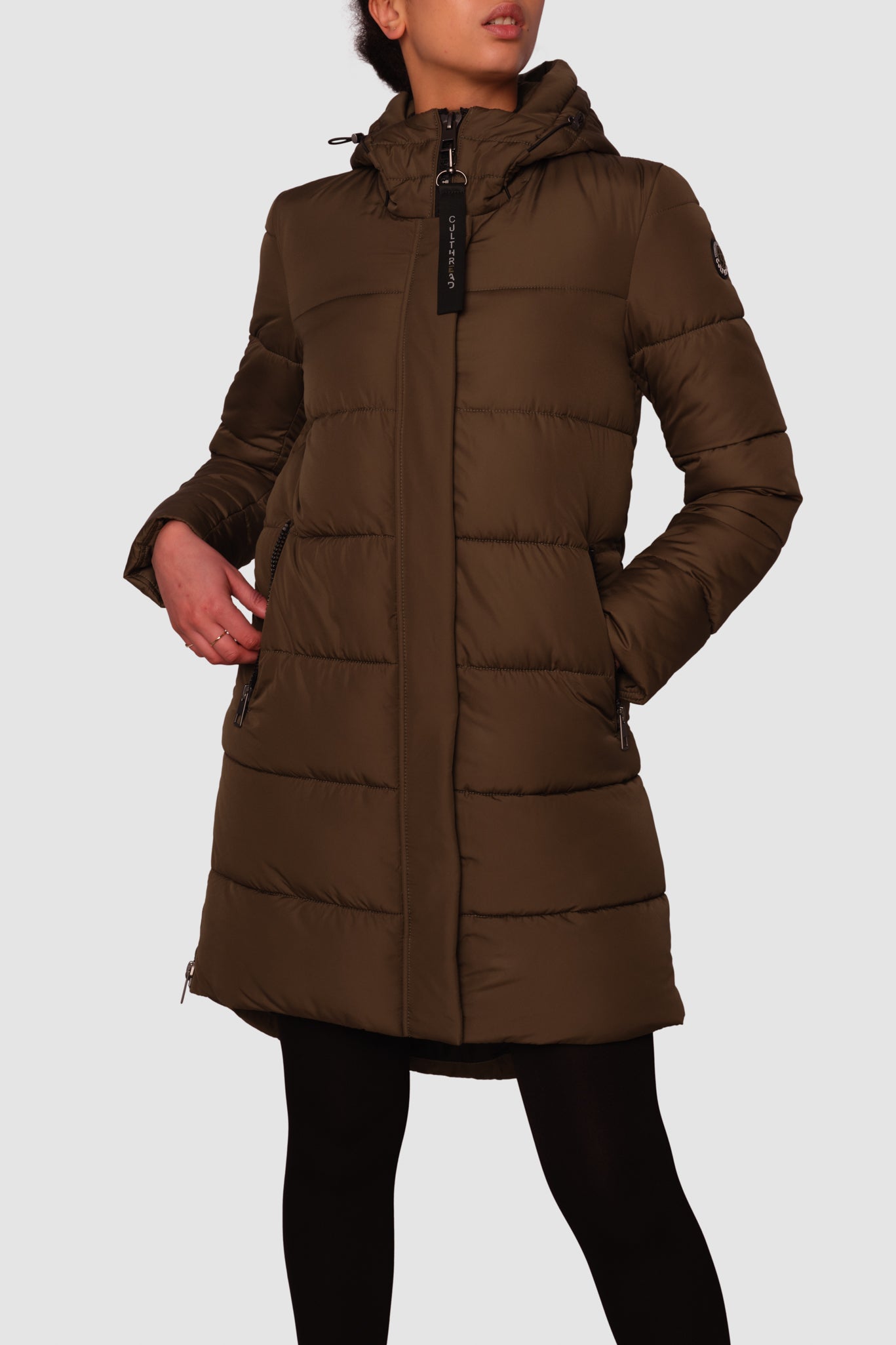 Portobello II Olive Green Long Puffer Jacket