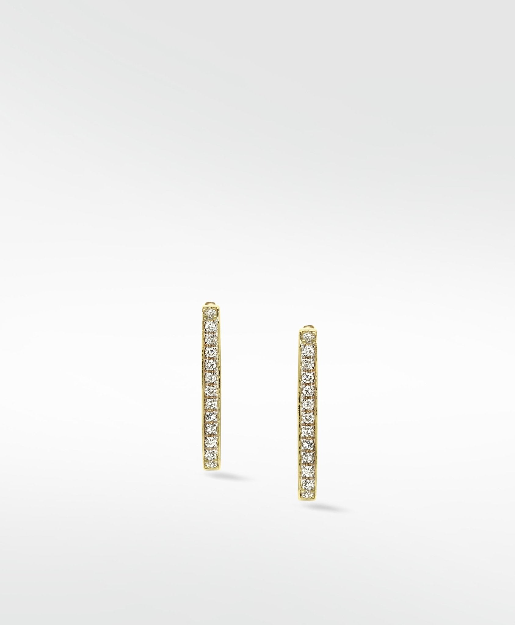 Eclipsis Diamond Hoop Earrings with Mother of Pearl and Onyx in 18k Yellow Gold - Lark and Berry