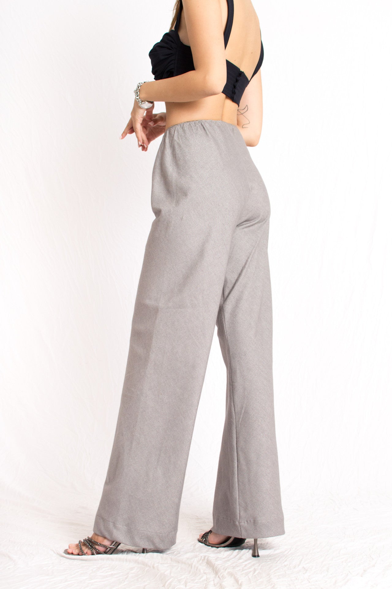 grey cashmere elastic waist pants