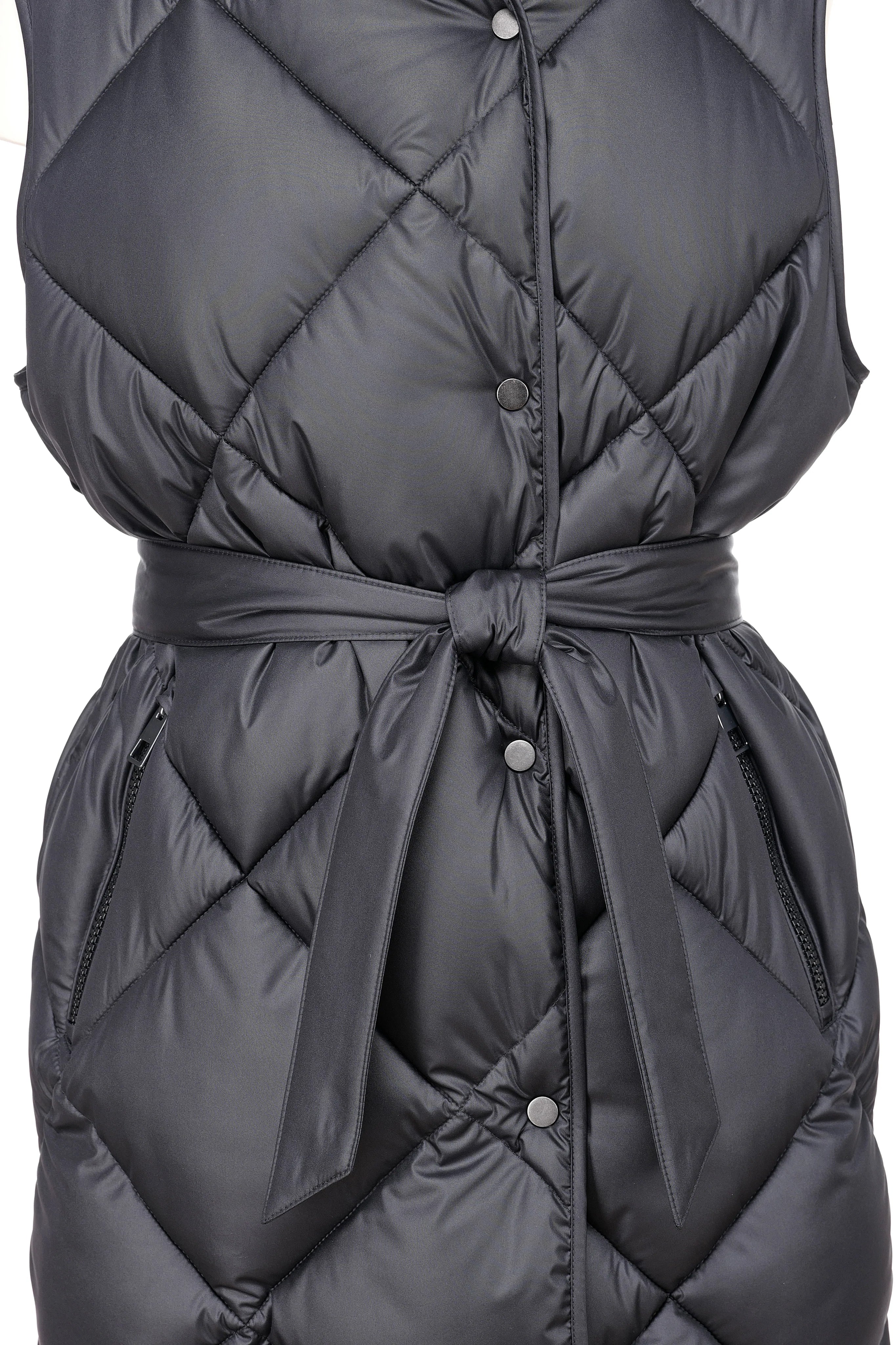 PENZANCE black long sleeveless puffer jacket - [culthread]