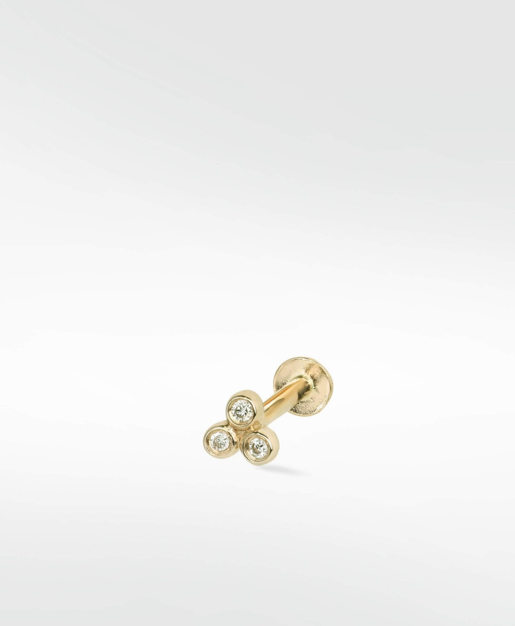 Trio Diamond Labret Earring in 14K Gold - Lark and Berry