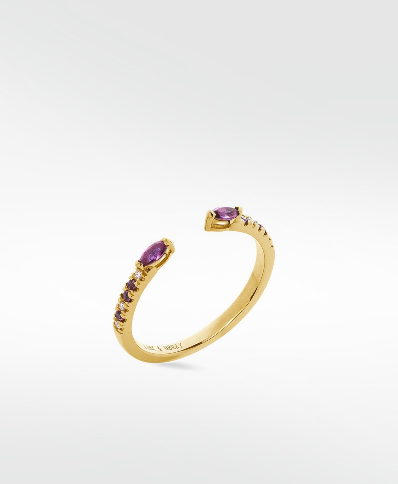 Veto Open Stackable Ring- Fancy Purple Sapphire in 14K Gold - Lark and Berry